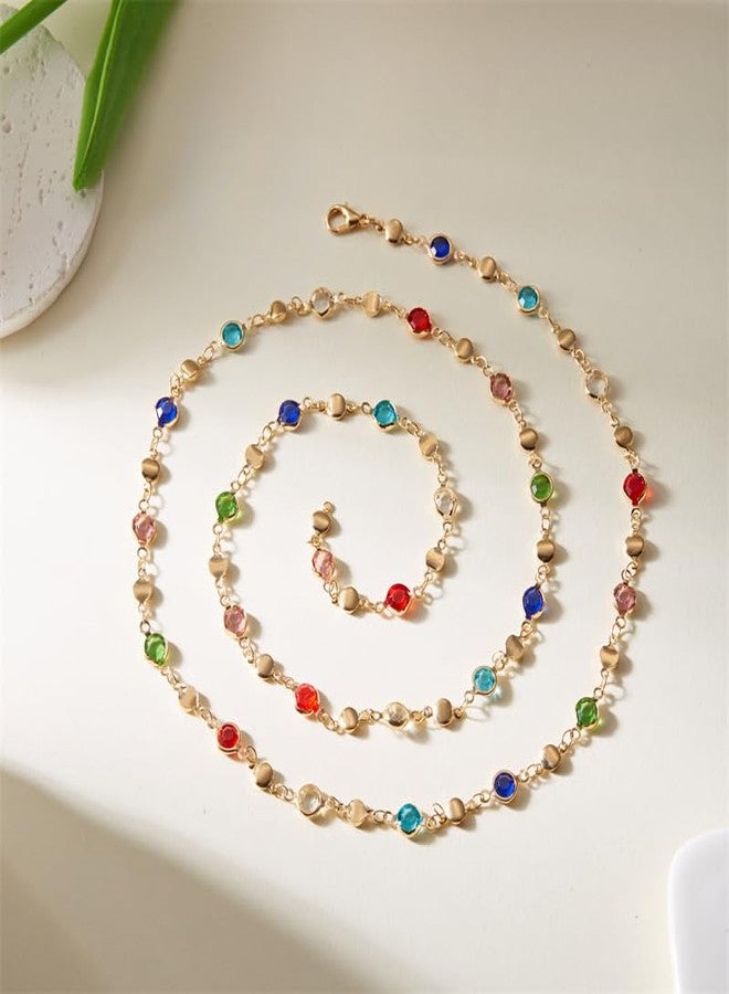 ANGLEQUEEN Lariat Necklace for Women Dainty Gold Long Necklaces Trendy Y-Shaped Pendant Necklace Layered Beaded Chain Necklaces (S) - Image 4